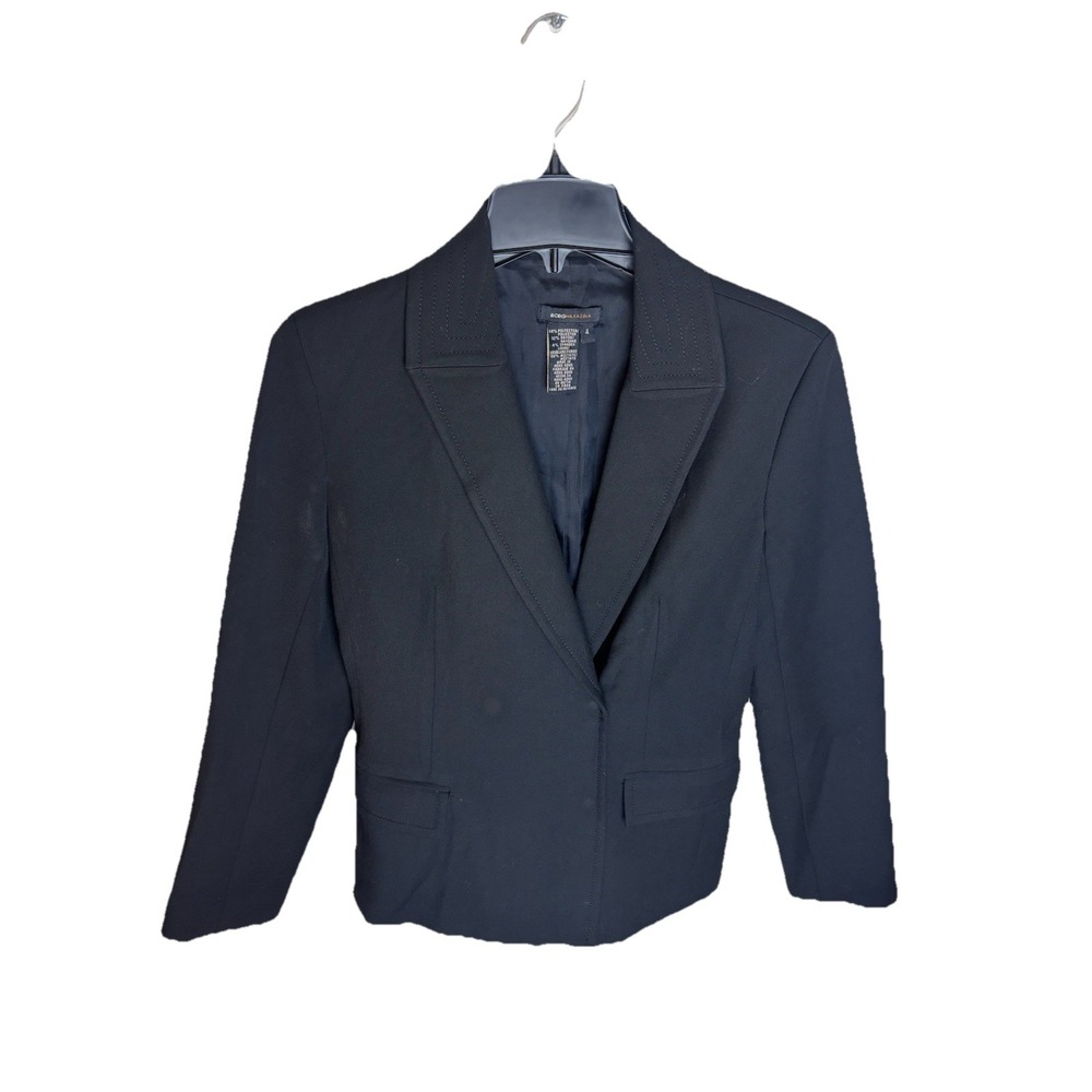 BCBG Maxazria Blazer Snap Closure Black Women's Size 4